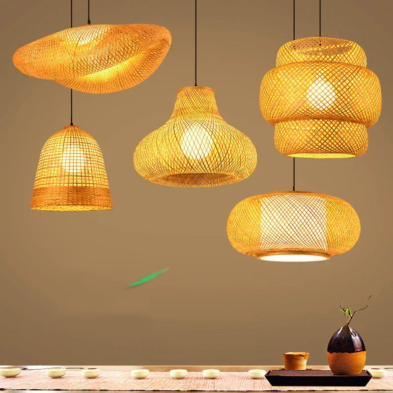 Lampe Pendentif en Rotin Artisanale pour Intérieur Bohème 3