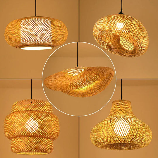 Lampe Pendentif en Rotin Artisanale pour Intérieur Bohème 5