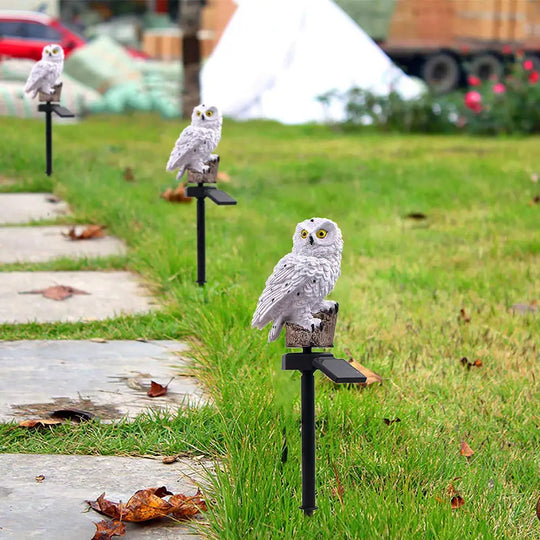 Lampe Solaire Extérieur Hibou Décoratif Éclairage Jardin LED 4