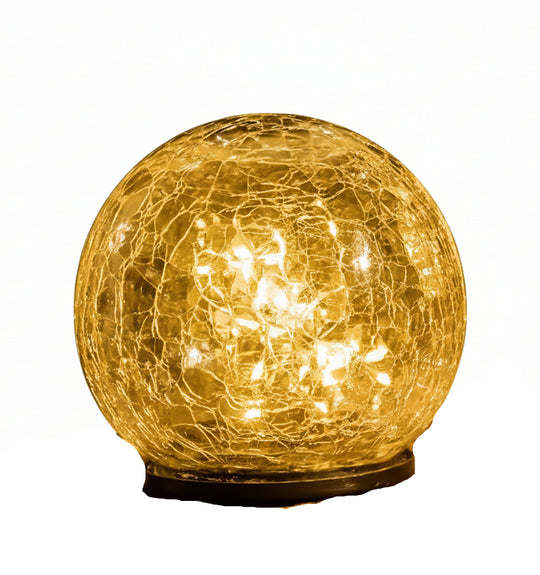 Lampe Solaire Jardin Globe en Verre Craquelé pour Éclairage Extérieur Solaire 0