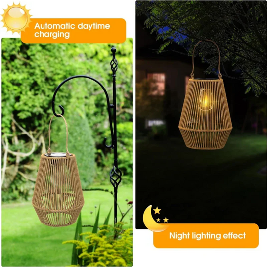 Lampe Solaire de Jardin Tissée à la Main 3