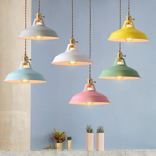 Lampe Suspendue Métal Vintage Pastel 1