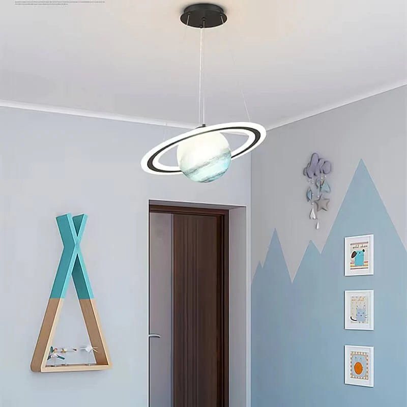 Lampe Suspendue Thème Planétaire pour Enfant Luminaire Suspendu LED 8