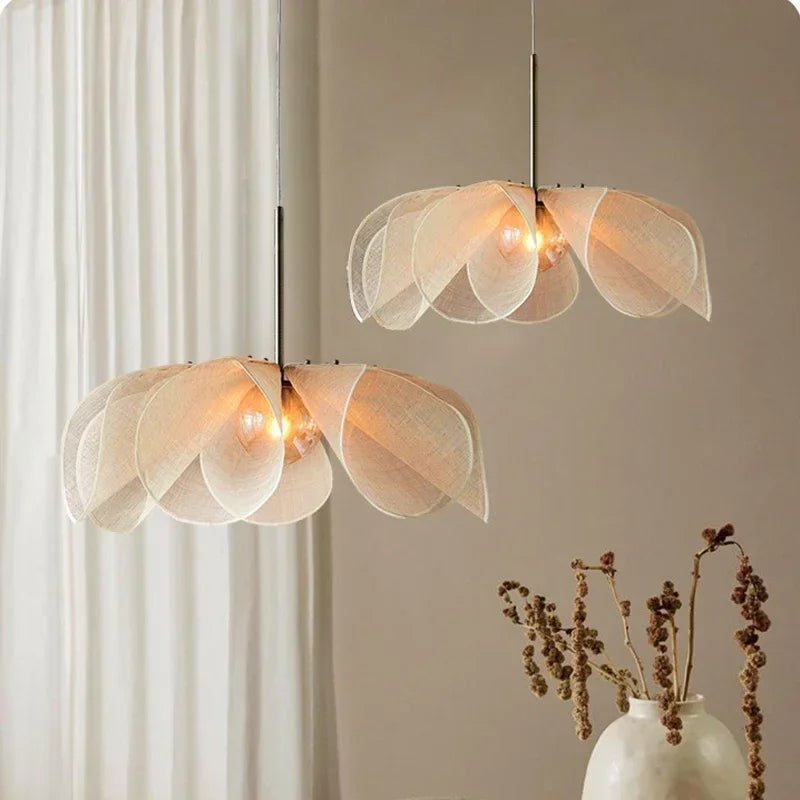 Lampe Suspendue Vintage en Tissu 2