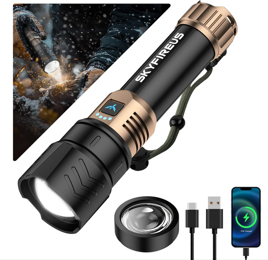 Lampe Torche Rechargeable Puissante LED Multifonctionnelle pour Aventure 0