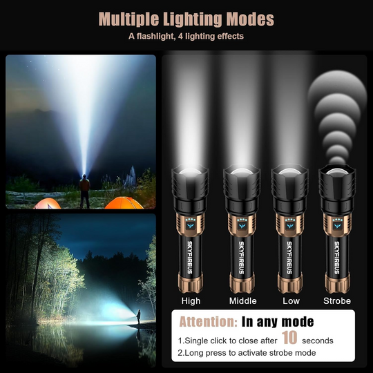 Lampe Torche Rechargeable Puissante LED Multifonctionnelle pour Aventure 3