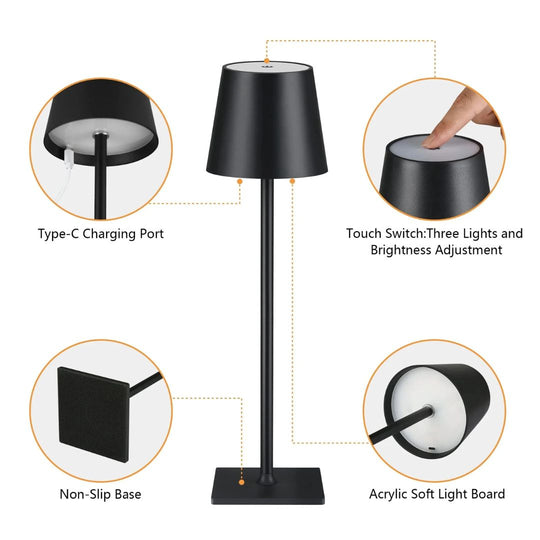 Lampe de Bureau LED Design Sans Fil Rechargeable Moderne 3