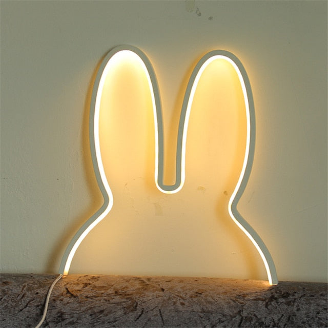 Lampe de Chevet Moderne en Forme de Lapin pour Enfants avec Éclairage Doux 0
