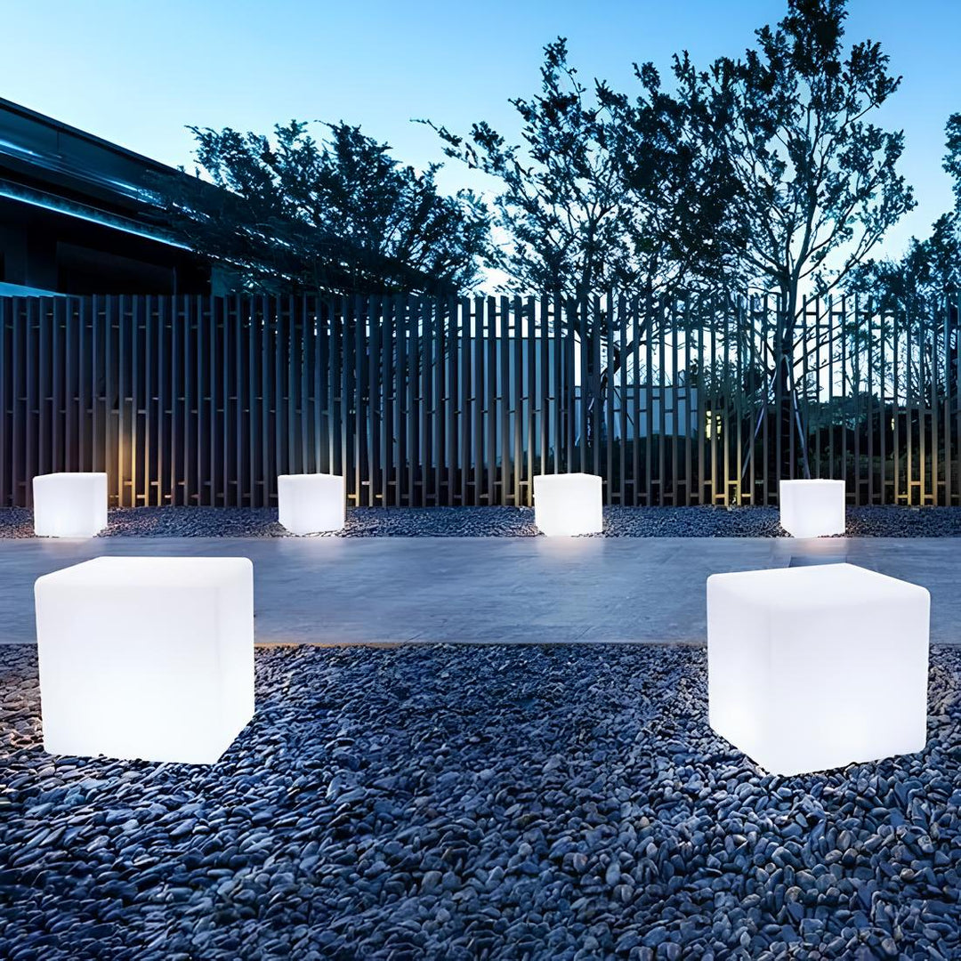 Lampe de Jardin Cube Moderne 1