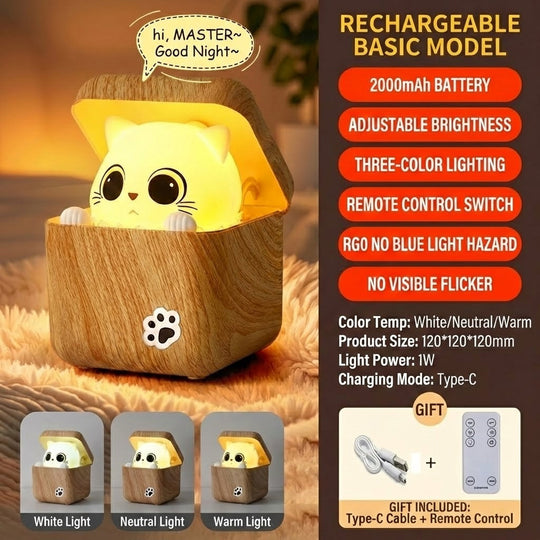 Lampe de Nuit Décorative Chat Peekaboo 6