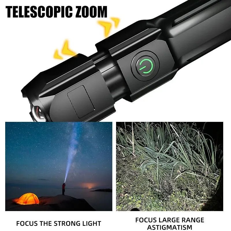 Lampe de Poche LED Puissante avec Zoom 6