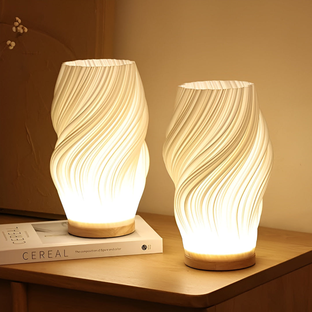 Lampe de Table 3D Ondulée Moderne Design Artisanal 6