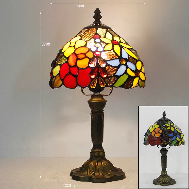 Lampe de Table Design Tiffany Coloré Artisanal 1