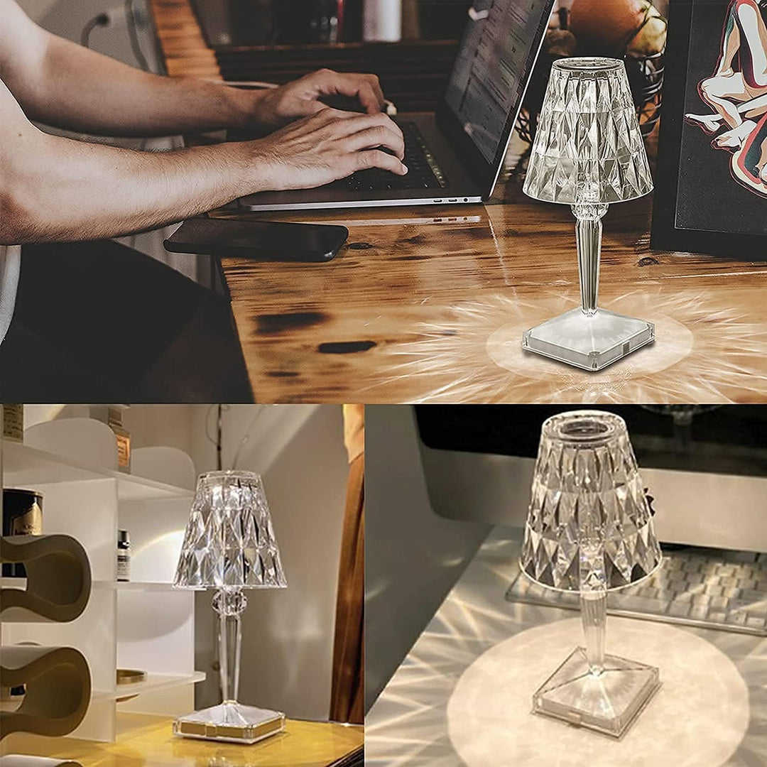 Lampe de Table Rechargeable Sans Fil Design Diamant Moderne 5