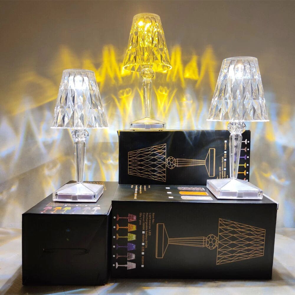Lampe de Table Rechargeable Sans Fil Design Diamant Moderne 8