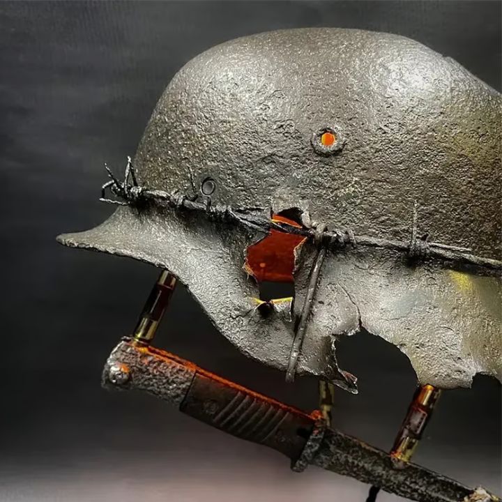 Lampe de Table Vintage Casque Inspirée d'un Militaire 3