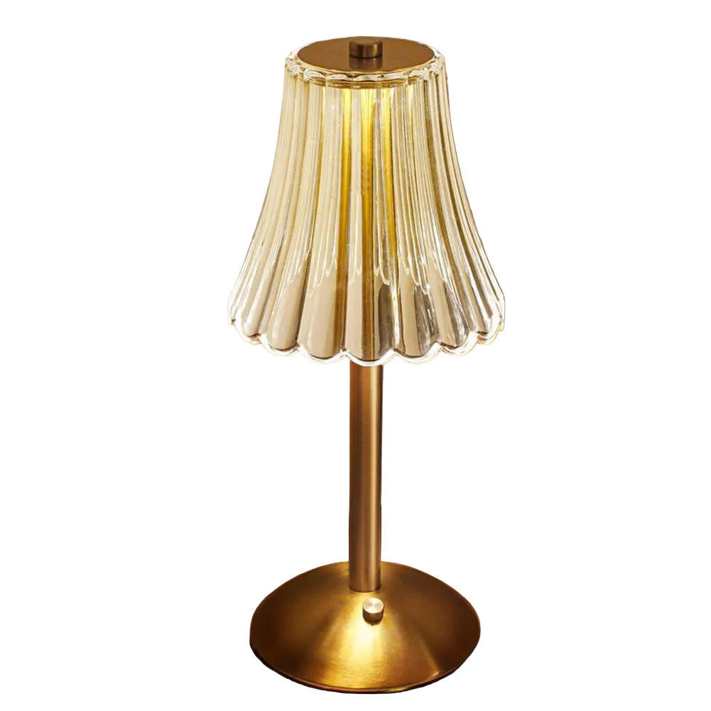 Lampe de Table en Cristal Doré Tactile 0