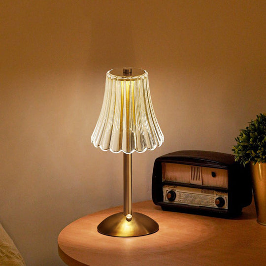 Lampe de Table en Cristal Doré Tactile 2