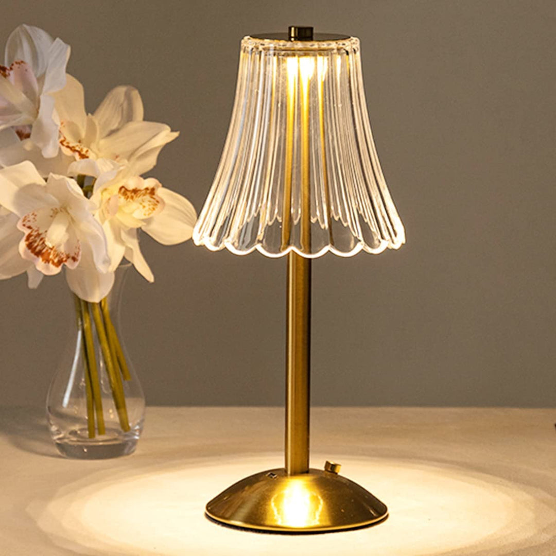 Lampe de Table en Cristal Doré Tactile 4