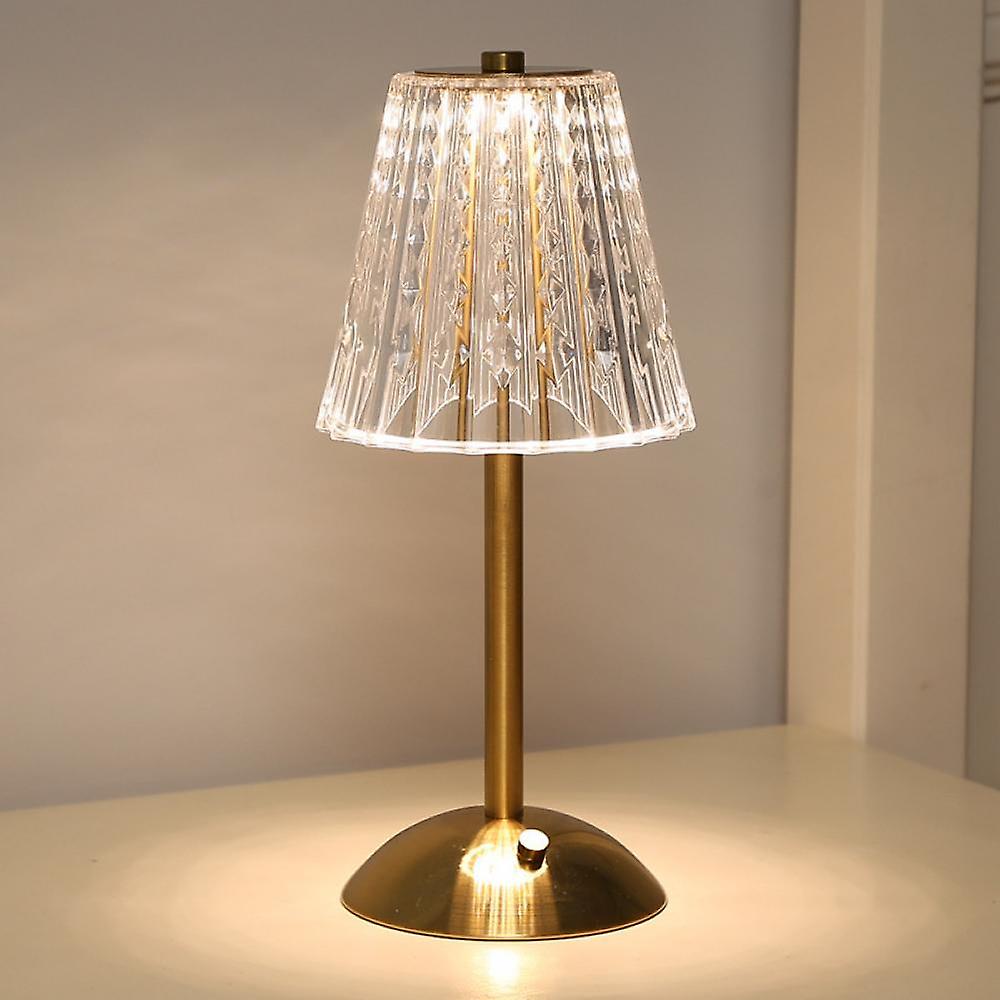 Lampe de Table en Cristal Doré Tactile 6