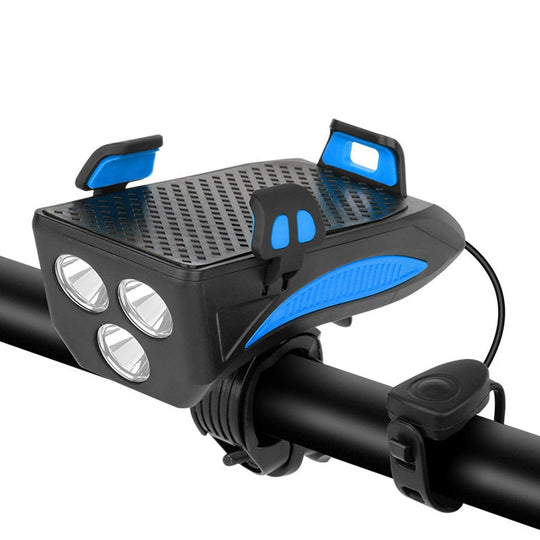 Lampe de Vélo Puissante LED 4-en-1 avec Clignotants et Support Téléphone Résistante aux Intempéries 4