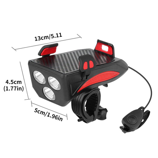 Lampe de Vélo Puissante LED 4-en-1 avec Clignotants et Support Téléphone Résistante aux Intempéries 6