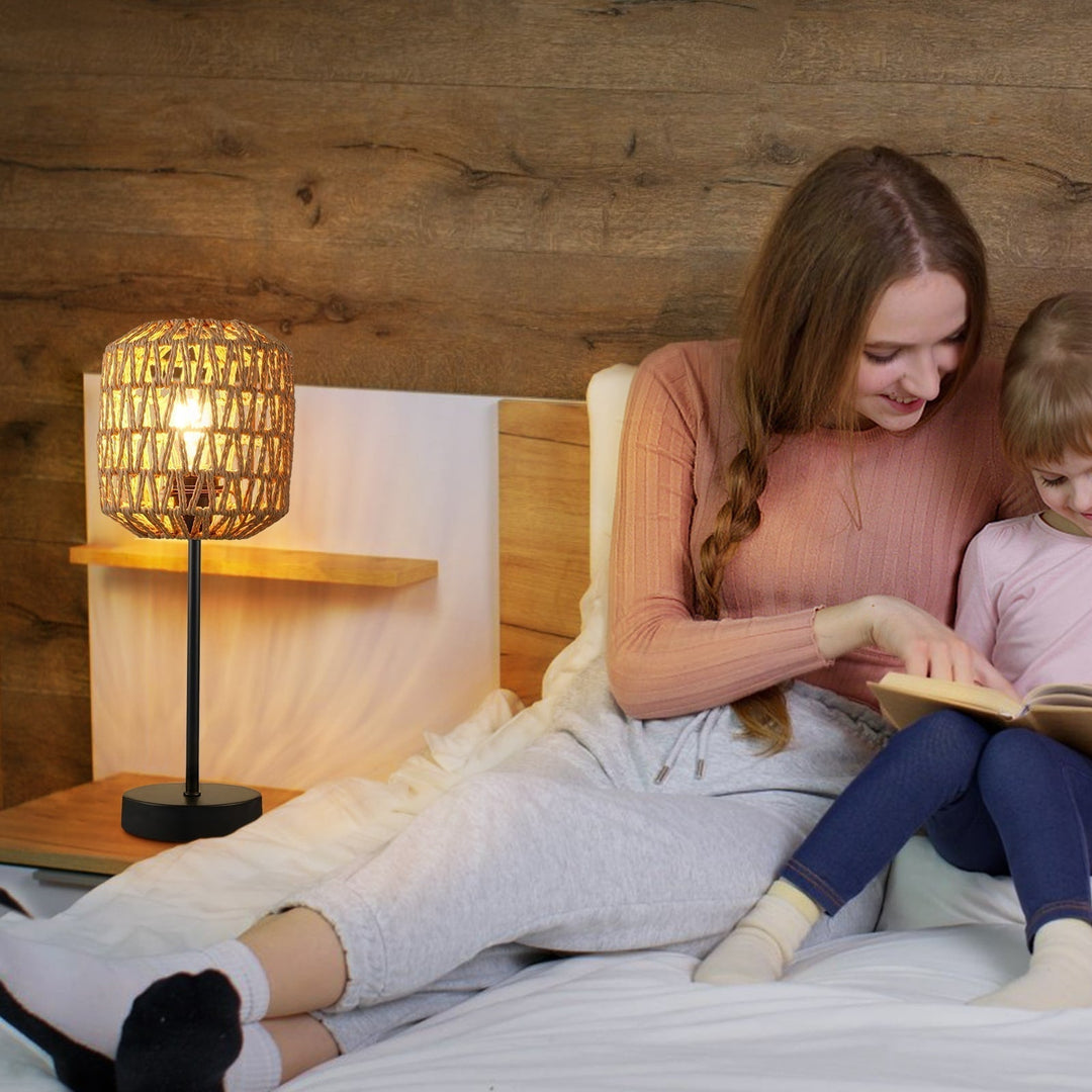 Lampe de table Boho Chic à intensité variable avec port USB 2