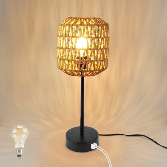 Lampe de table Boho Chic à intensité variable avec port USB 5