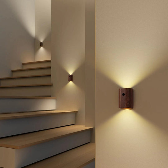 Lampe en Bois avec Détecteur de Mouvement 0