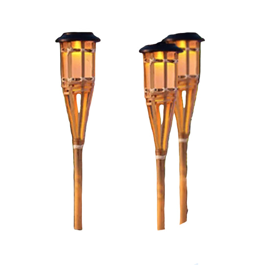 Lampes de jardin à énergie solaire en design bambou 0