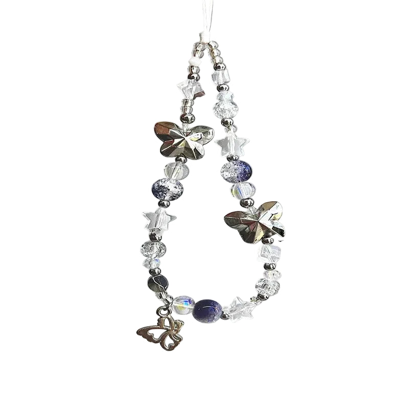 Lanière Femme Décorative avec Breloques Papillon et Perles Colorées 0