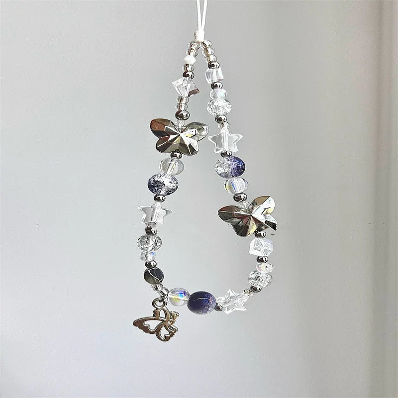 Lanière Femme Décorative avec Breloques Papillon et Perles Colorées 2