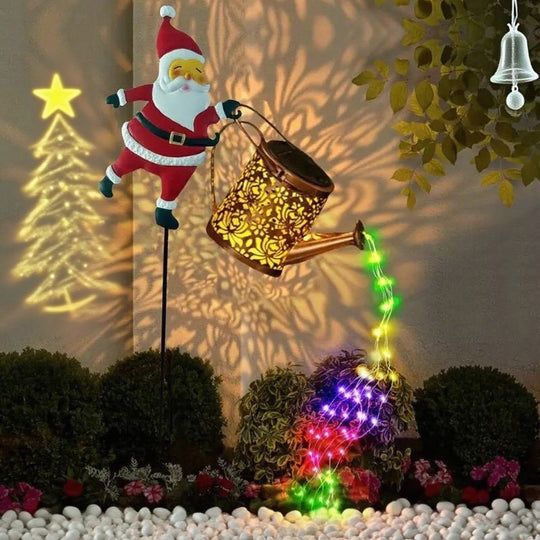 Lanterne Solaire Décorative en Forme d'Arrosoir de Noël 0