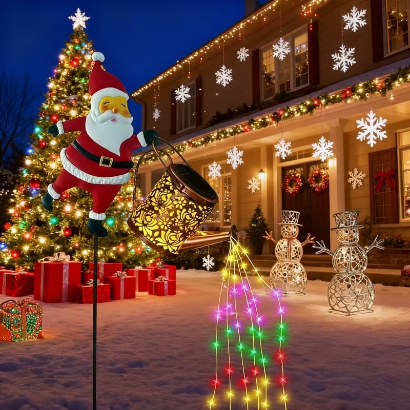 Lanterne Solaire Décorative en Forme d'Arrosoir de Noël 2
