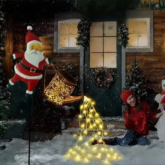 Lanterne Solaire Décorative en Forme d'Arrosoir de Noël 4