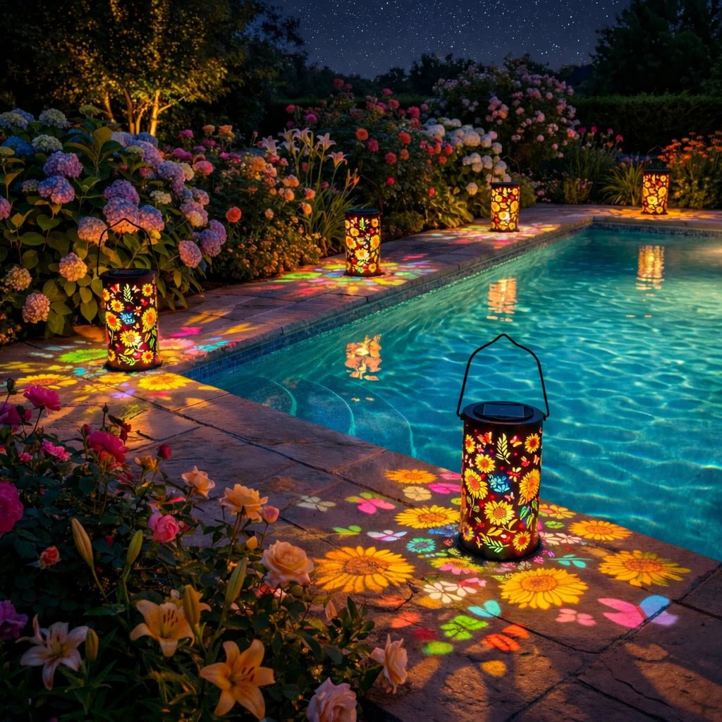 Lanterne Solaire Extérieur Décorative pour Jardin avec Projection de Lumière 4