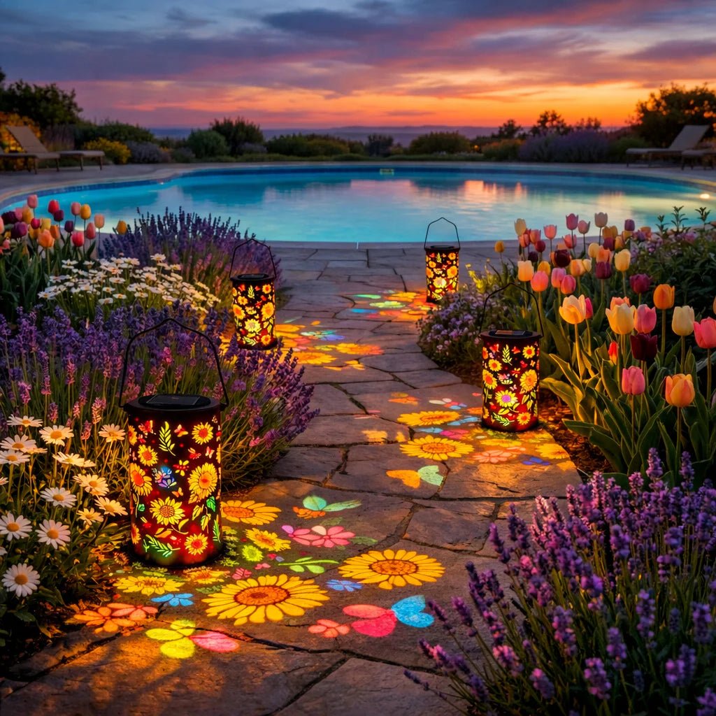 Lanterne Solaire Extérieur Décorative pour Jardin avec Projection de Lumière 5
