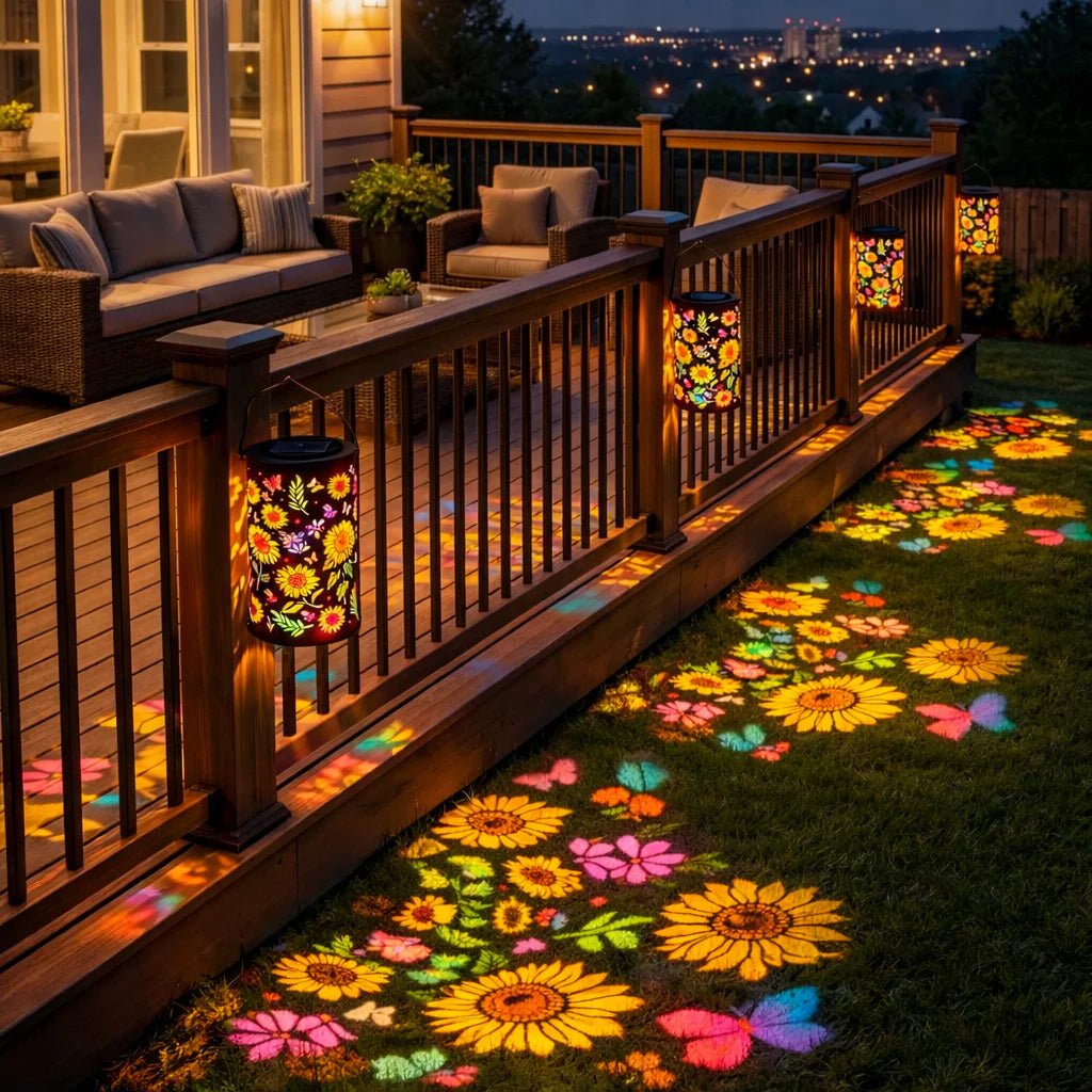 Lanterne Solaire Extérieur Décorative pour Jardin avec Projection de Lumière 6