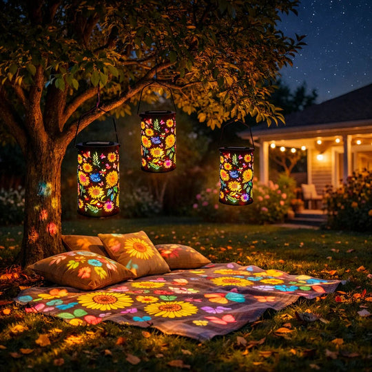 Lanterne Solaire Extérieur Décorative pour Jardin avec Projection de Lumière 7
