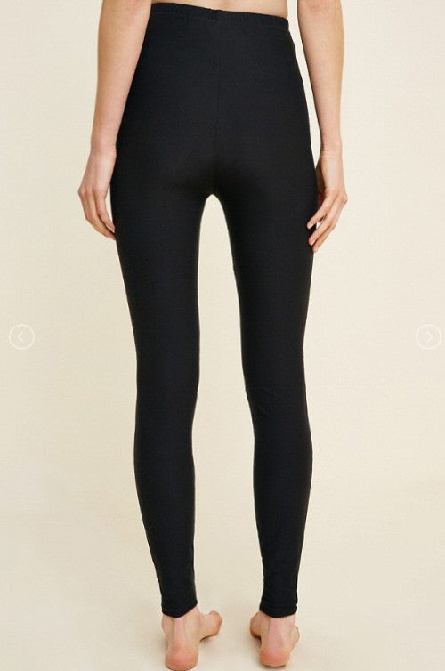 Leggings Femme Découpe en Dentelle Noir 2