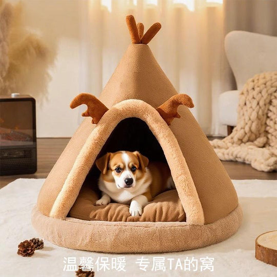 Lit Pour Chien Tente Confortable Avec Design Tipi Spacieux 2