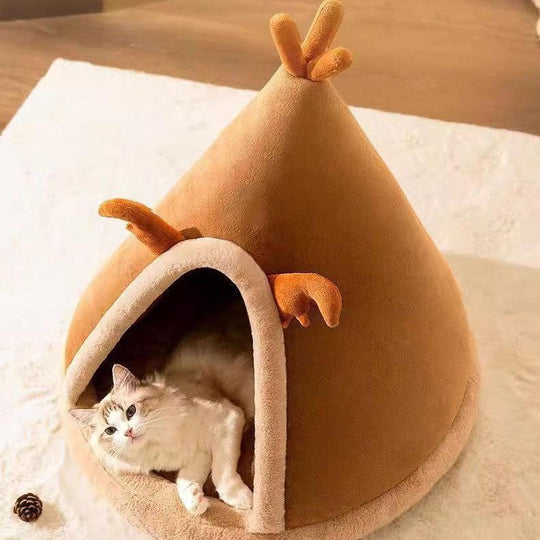 Lit Pour Chien Tente Confortable Avec Design Tipi Spacieux 5
