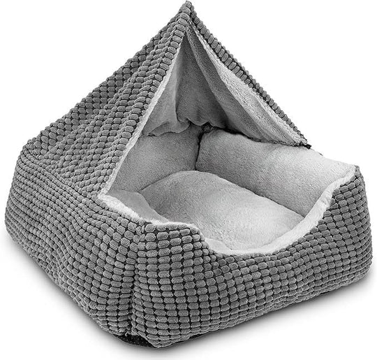 Lit Pour Chien Triangulaire Confortable - Panier Douillet Pour Chien Avec Housse Amovible 0