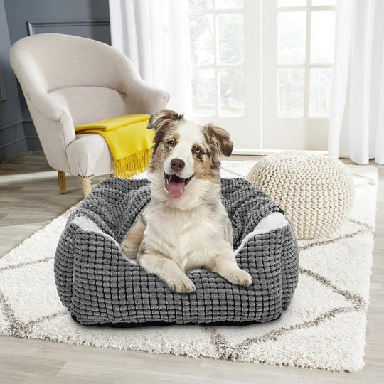 Lit Pour Chien Triangulaire Confortable - Panier Douillet Pour Chien Avec Housse Amovible 1
