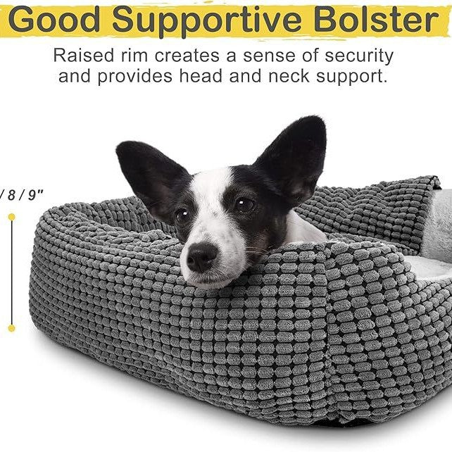 Lit Pour Chien Triangulaire Confortable - Panier Douillet Pour Chien Avec Housse Amovible 2