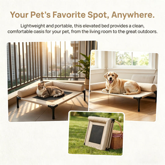 Lit Pour Chien Ventilé Avec Housse Amovible Et Portable 5