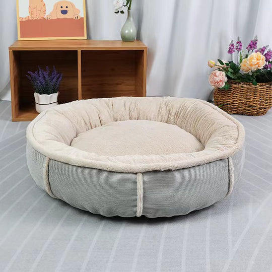 Lit Rond Pour Chien Confortable Avec Bords Renforcés 1