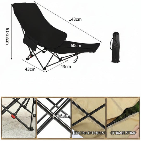 Lit de Camping Pliable Confortable Réglable pour Adultes 0