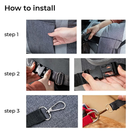 Lit pour Chien avec Ceinture de Sécurité et Base Antidérapante 3