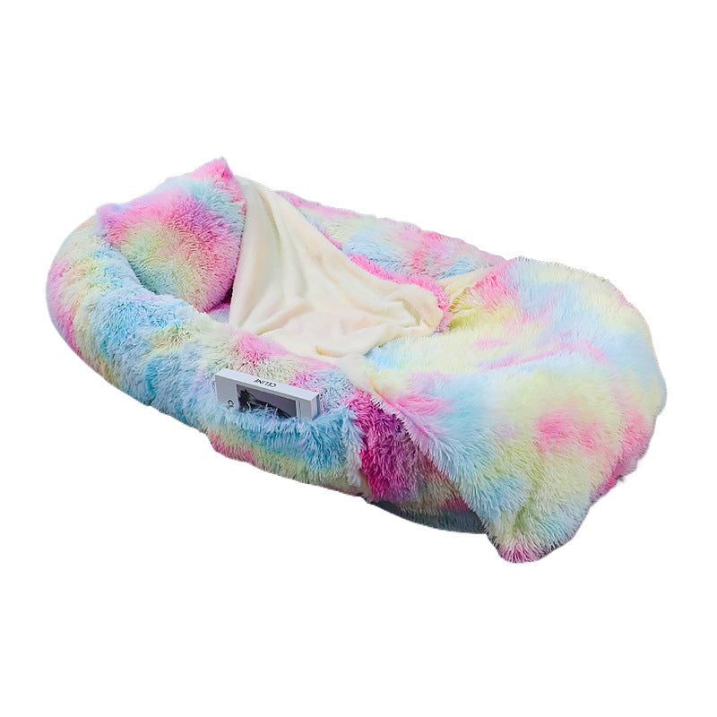 Lit pour Chien et Chat Confortable en Peluche avec Housse Amovible 0